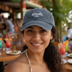 Women's Baseball Cap - Put It On My Husband's Tab - NEW (Navy Blue)